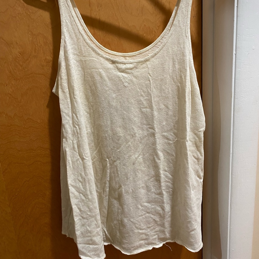 American Eagle Outfitters Pale Yellow Shimmer Finish Tank